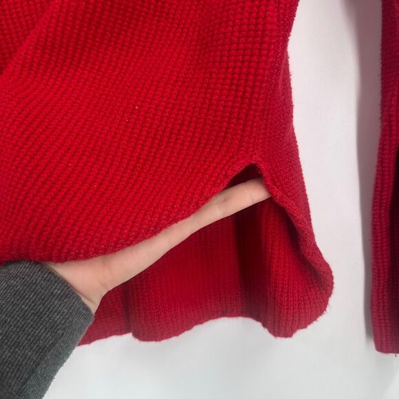 Gap Women’s Red‎ Thermal Waffle Knit Sweater Top Size Medium - Picture 5 of 9